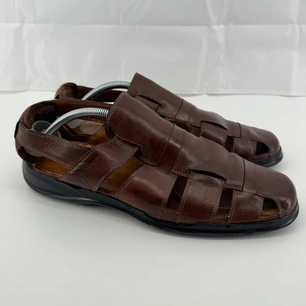 Cole Haan Caged Sandals Mens 10.5 Brown Leather C09385